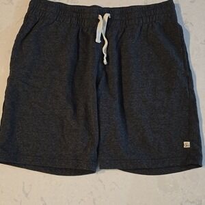 H&H Mens Knit Lounge Shorts Charcoal Gray Heather Drawstring Pockets Size L